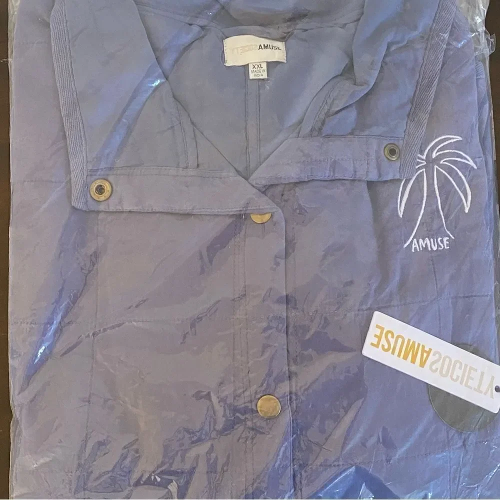 Amuse Society Sea Breeze Quilted Embroidered Chore Barn Coat Jacket Sz XXL NWT